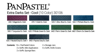 Набор PanPastel Extra Dark Shades Cool – Экстра темные холодные оттенки (10 цветов)