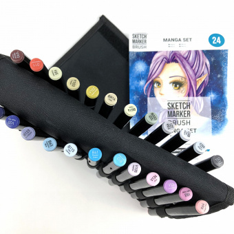 Набор маркеров Sketchmarker Brush Manga (24 шт. + сумка-органайзер)