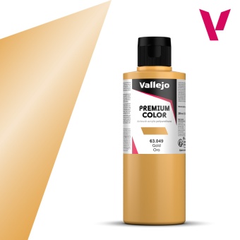 63049 Краска Vallejo Premium Color Gold (Золото), 200 мл