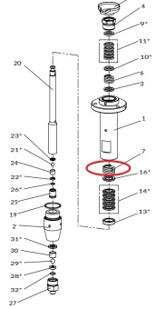 Iwata 04944720 Нижняя пружина уплотнения для насоса iCon