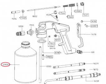 SATA 41806 Алюминиевый бачок 1,0 л  в сборе для HRS