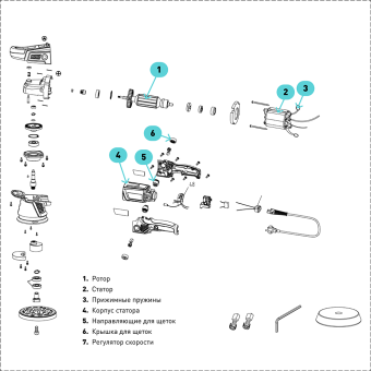 HANKO PL-15LB BAG Эксцентриковая машинка для полировки, 125 мм, орбита 15 мм + сумка