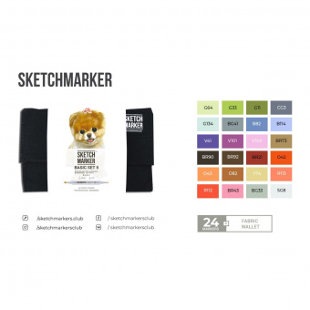 Набор маркеров Sketchmarker 24 BASIC 5 SET (24 шт. + сумка органайзер)