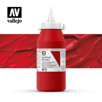 Краска Vallejo Acrylic Studio #2 Cadmium Red - Hue (Кадмий красный имит), 1 л