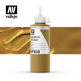 Краска Vallejo Acrylic Studio #938 Gold (Золото), 200 мл