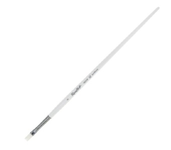 Кисть Roubloff серии 1B32W №8, белая синтетика, овальная, длинная ручка