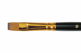 Roubloff Кисть серии 1S25 №10 синтетика под колонок, короткая ручка, плоская