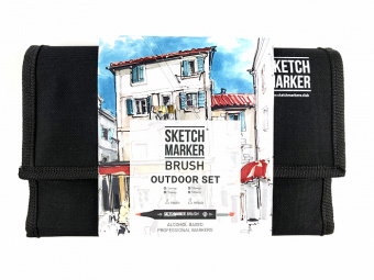 Набор маркеров Sketchmarker Brush Outdoor (24 шт. + сумка-органайзер)