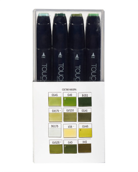 Набор маркеров Touch Twin 12 шт., зеленые тона