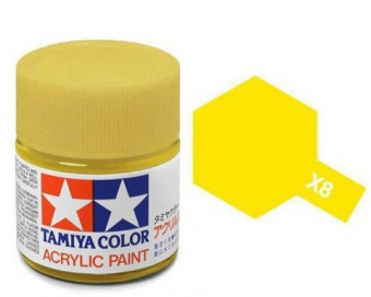 X-8 Краска Tamiya Lemon yellow gloss (Лимонный желтый глянцевый) 10 мл