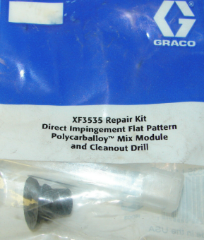 Graco XF3535 Камера смешивания, смешивание материала прямым столкновением, плоский факел