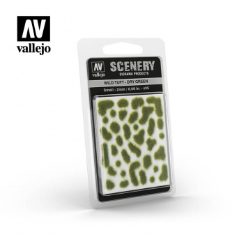 Vallejo Scenery Wild Tuft Dry Green Имитация сухая зеленая трава, пучок, высота 2 мм