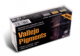 73198 Набор пигментов Vallejo Pigment Set no.3 Stone and Cement, City (4 цвета)
