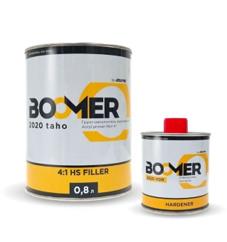 BOOMER TAHO 4:1 2020 Акриловый грунт-наполнитель + отвердитель, белый, 0,8 + 0,2 л