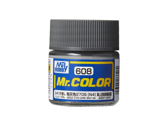 Mr. Hobby Краска 10 мл C608 JMSDF 2704 Dark Gray N4 (Flat 75%)