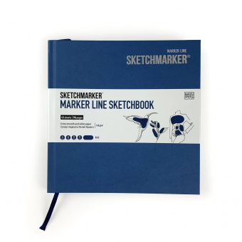 Sketchmarker Скетчбук Marker Line 16,3х16,3 см, 48 л, 160 г, твердая обложка, синий