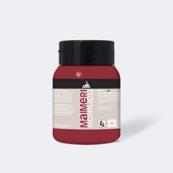 Краска акриловая Maimeri Acrilico Permanent Alizarin Crimson (Ализариновый красный прочный), 500 мл