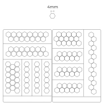 MiniWarPaint Маска окрасочная шестиугольники, размер S, 4 мм