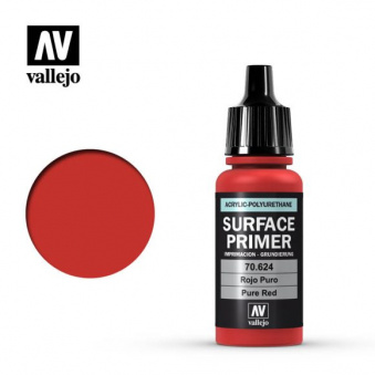 Vallejo Surface Primer Pure Red акриловый полиуретановый грунт, чистый красный, 17 мл