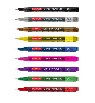 Derwent Ручка капиллярная Line Maker 0.3 мм, желтый