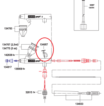 SATA 134957 Курок подачи материала для graph 3