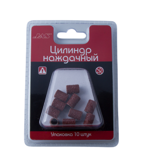 JAS 2431 Цилиндр наждачный, d 6,3 мм, зерно Р 60, 10 шт./уп., блистер