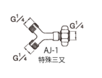 Iwata AJ-1 Тройник для воздушной магистрали G1/4 (1 внутр. – 2 наружн.)