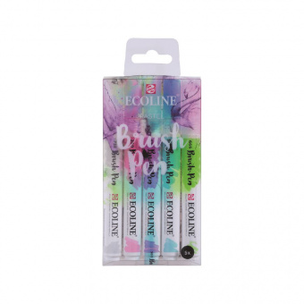 Набор акварельных маркеров Ecoline Brush Pen Пастельные 5 шт. в пластиковой упаковке