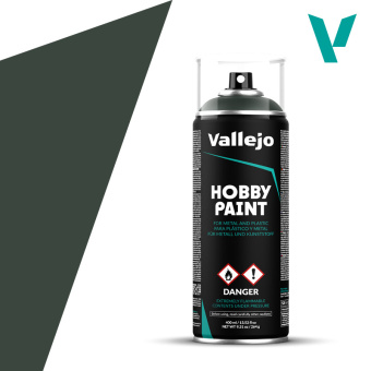Vallejo Hobby Paint 28026 Аэрозольная грунтовка Dark Green (темно-зеленый), 400 мл