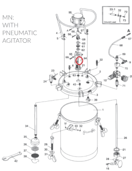 Iwata 04017460 Опора пневмодвигателя красконагнетательного бака PET 10MN / 30MN / 50MN
