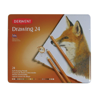 Derwent Набор цветных карандашей Drawing 24 шт. в металлическом пенале