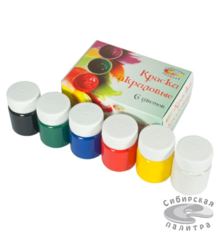 Набор акриловых красок Альбатрос, 6 цв. по 40 мл