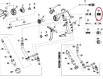 Пружина клапана для краскопульта Iwata MSGS-200