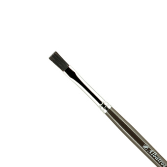 Кисть Альбатрос серии Художник, черная щетина, плоская №6, длинная ручка