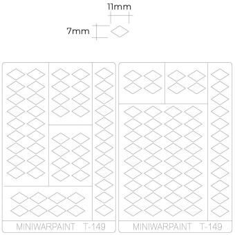 MiniWarPaint Маска окрасочная ромбы 7х11 мм, размер L