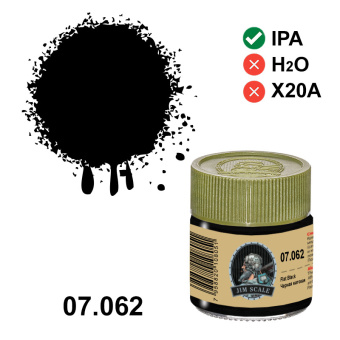 Краска спиртовая Jim Scale, цвет Flat Black (Черная матовая), 10 мл