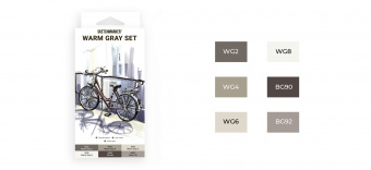 Набор маркеров Sketchmarker 6 WARM Gray Set (6 шт. в картонной коробке)