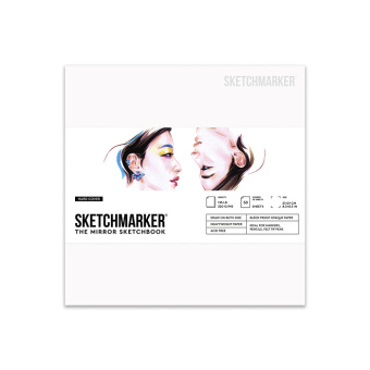 Sketchmarker Скетчбук The Mirror 210х210 мм, 220 г/м. кв, 50 л, твердая обложка, белый