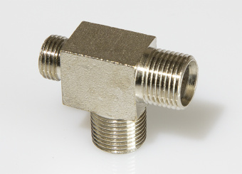 JAS 8115 Переходник штуцер G1/8' - штуцер M12х1,0х2, Т-образный, (компрессора 1205, 1206)