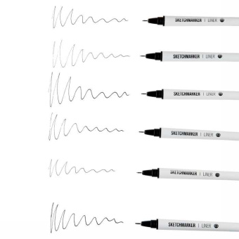 Набор линеров Sketchmarker 6 шт. (0.05, 0.1, 0.2, 0.3, 0.4, 0.5 мм) NEW