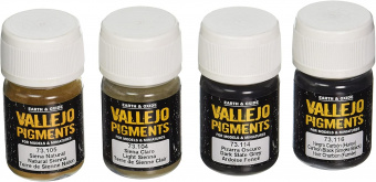 73198 Набор пигментов Vallejo Pigment Set no.3 Stone and Cement, City (4 цвета)