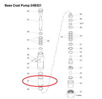 Graco 187066 Гильза насоса (HTX2030 насос 24B321, GM1030 насос 235706)