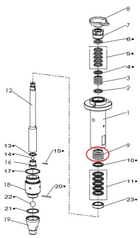 Iwata 04938360 Нижняя пружина насоса M433N / A433N