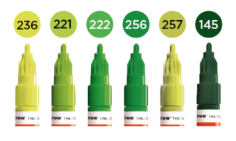 Набор маркеров Molotow ONE4ALL Acrylic Twin Green Set (6 шт.)
