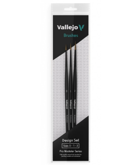 Набор кистей Vallejo Pro Modeler Design Set (0, 1, 2) из натурального волоса