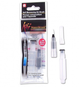 Кисть акварельная Sakura Koi №6 средняя, с резервуаром для воды