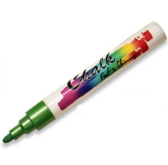 Маркер меловой Fat&Skinny 2-5 мм metallic green