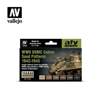 71624 Набор красок Vallejo Model Air WWII USMC Colors Sand Patterns (6 цв.)