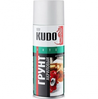 Kudo KU-6004 Грунт-эмаль акриловая аэрозольная для пластика RAL 7021 графит 520 мл