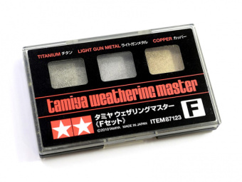 Tamiya Набор пигментов F (титан, пушечный металл, медь)